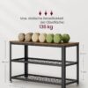 VASAGLE Schuhbank mit 2 Gitterablagen, Metallrahmen, Industrie-Design, 73×45 cm