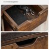 VASAGLE Schuhbank mit Schublade, offenen Fächern & gepolstertem Sitz, vintagebraun