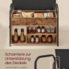 VASAGLE Schuhbank mit Stauraum & Schuhregal, Sitzfläche, vintagebraun‑schwarz