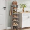 VASAGLE Schuhregal schmal 7‑Ebenen platzsparend Greige meliert