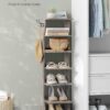VASAGLE Schuhregal schmal 7‑Ebenen platzsparend Greige meliert