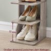 VASAGLE Schuhregal schmal 7‑Ebenen platzsparend Greige meliert