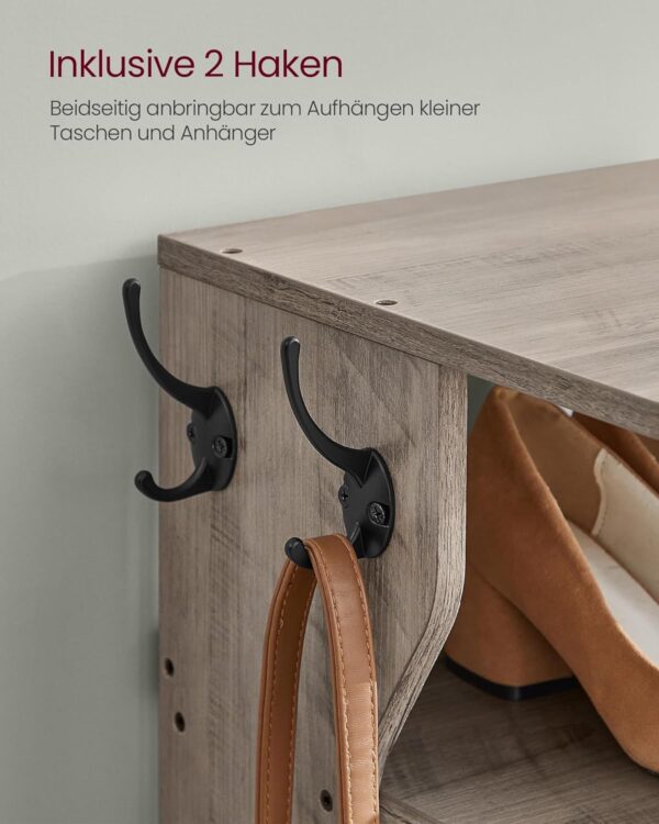 VASAGLE Schuhregal schmal 7‑Ebenen platzsparend Greige meliert