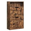 VASAGLE Schuhschrank 2‑Klappe, verstellbare Trennwand, 8‑12 Paar, 24×60×102 cm