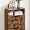 VASAGLE Schuhschrank 2‑Klappe, verstellbare Trennwand, 8‑12 Paar, 24×60×102 cm