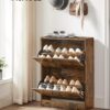 VASAGLE Schuhschrank 2‑Tür verstellbare Trennwände kompakt 60×24×84 cm 12/8 Paar