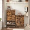 VASAGLE Schuhschrank 2‑Tür verstellbare Trennwände kompakt 60×24×84 cm 12/8 Paar
