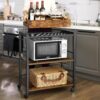 VASAGLE Servierwagen abnehmbares Tablett, Rollen, Stahlrahmen, Industrie‑Design