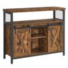 VASAGLE Sideboard 2 Schiebetüren verstellbare Ablagen Landhausstil