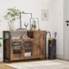VASAGLE Sideboard 3‑türig 33x110x75 cm Landhausstil vintagebraun‑schwarz