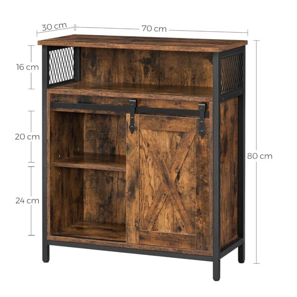 VASAGLE Sideboard mit Schiebetür, verstellbarem Regal, industrieller Stil