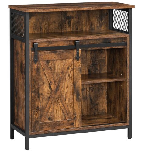 VASAGLE Sideboard mit Schiebetür, verstellbarem Regal, industrieller Stil