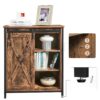 VASAGLE Sideboard Schiebetür, verstellbare Ablagen, Industrie‑Design 70×30×80 cm