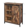 VASAGLE Sideboard Schiebetür, verstellbare Ablagen, Industrie‑Design 70×30×80 cm