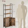 VASAGLE Standregal 6‑fach Türen Metallrahmen, verstellbare Ablagen, vintagebraun‑tintenschwarz