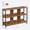 VASAGLE Standregal 2‑Ebenen 6‑Fächer 33×120×80 cm Vintagebraun‑Schwarz