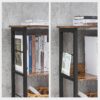 VASAGLE Standregal 2‑Ebenen 6‑Fächer 33×120×80 cm Vintagebraun‑Schwarz