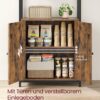 VASAGLE Standregal 6‑fach Türen Metallrahmen, verstellbare Ablagen, vintagebraun‑tintenschwarz