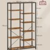 VASAGLE Standregal 5 Ebenen, einfache Montage, vintagebraun‑schwarz