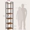 VASAGLE Standregal 6‑stufig, offene Ablagen, 30 x 40 x 186 cm – Büro & Wohnraum