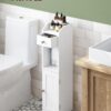 VASAGLE Toilettenschrank mit verstellbarer Ablage, wasserdichten Füßen, weiß