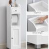 VASAGLE Toilettenschrank mit verstellbarer Ablage, wasserdichten Füßen, weiß