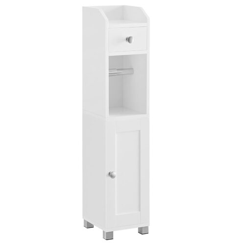 VASAGLE Toilettenschrank mit verstellbarer Ablage, wasserdichten Füßen, weiß