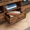 VASAGLE TV‑Schrank Lowboard 65 Zoll 147 cm, 3 Schubladen, Stahlgestell
