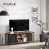 VASAGLE TV‑Schrank offene Fächer bis 55‑Zoll Industrie‑Design vintage Braun‑Schwarz