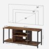 VASAGLE TV‑Schrank offene Fächer bis 55‑Zoll Industrie‑Design vintage Braun‑Schwarz