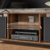 VASAGLE TV‑Schrank offene Fächer bis 55‑Zoll Industrie‑Design vintage Braun‑Schwarz