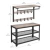 VASAGLE Wandgarderobe & Schuhbank, 10 Haken, 3‑Ebenen‑Schuhregal, Industrie‑Design