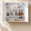 VASAGLE Wandschrank für Bad 30 x 60 x 60 cm verstellbare Regale, wolkenweiß