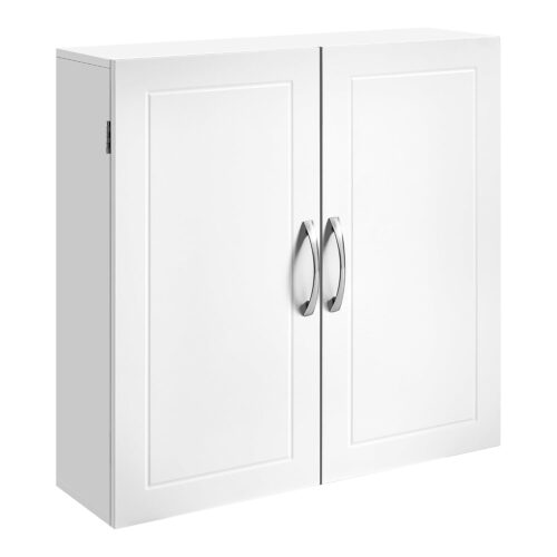 VASAGLE Wandschrank für Bad 30 x 60 x 60 cm verstellbare Regale, wolkenweiß