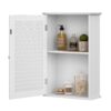 VASAGLE Wandschrank mit höhenverstellbarer Regalebene, Tür, weiß, 40×16×60 cm