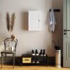 VASAGLE Wandschrank mit höhenverstellbarer Regalebene, Tür, weiß, 40×16×60 cm
