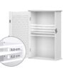 VASAGLE Wandschrank mit höhenverstellbarer Regalebene, Tür, weiß, 40×16×60 cm