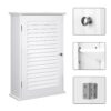VASAGLE Wandschrank mit höhenverstellbarer Regalebene, Tür, weiß, 40×16×60 cm