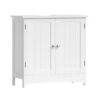 VASAGLE Waschbeckenunterschrank 30×60×60 cm 2‑türig verstellbare Ablage Weiß