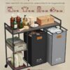 VASAGLE Wäschekorb 2‑Fächer mit Rollen, 100 L, abnehmbare Taschen
